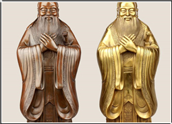 純銅孔子雕塑擺件 純銅孔子雕塑擺件