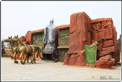 孔子坐馬車銅雕塑 孔子坐馬車銅雕塑