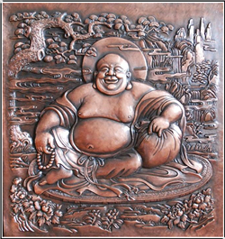 彌勒佛像銅浮雕 彌勒佛像銅浮雕