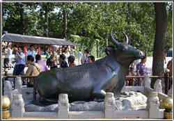 臥著銅牛雕塑 臥著銅牛雕塑