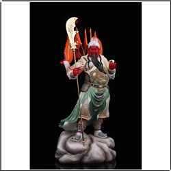 紅臉綠衣彩繪銅關(guān)公像 紅臉綠衣彩繪銅關(guān)公像