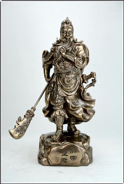 刀劍朝下銅雕關公像 刀劍朝下銅雕關公像