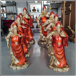 高紅色銅關公鑄造 高紅色銅關公鑄造