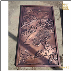 鑄銅關公 風水山水畫浮雕