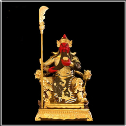 紅臉關公看書銅雕塑 紅臉關公看書銅雕塑