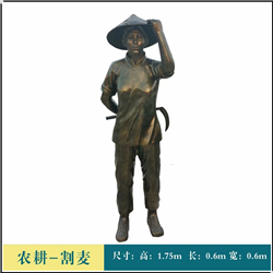 鑄銅關(guān)公 農(nóng)耕割脈人物銅雕雕塑