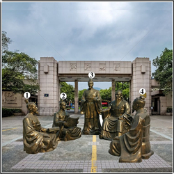 鑄銅關公 校園孔子講學銅雕塑