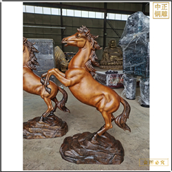 鑄銅關(guān)公 純銅小號馬到成功雕塑