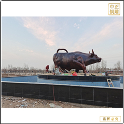 鑄銅關公 室外大型純銅牛擺件