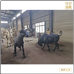 鑄銅關(guān)公 純銅鑄造銅牛擺件