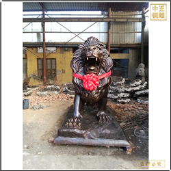 鑄銅關(guān)公 2.6米匯豐銅獅子批發(fā)