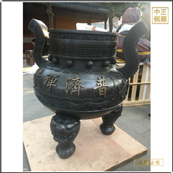 鑄銅關(guān)公 大型銅香爐擺件