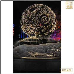 鑄銅關公 不銹鋼廣場發光鏤空球