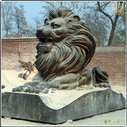 鑄銅關公 廠家批發寺院銅獅子