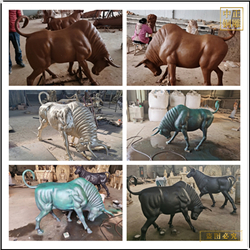 鑄銅關公 工廠批發純低頭銅牛擺件