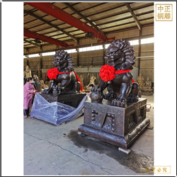 鑄銅關(guān)公 純銅保宅宮門獅子一對(duì)