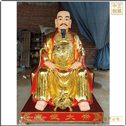 鑄銅關(guān)公 彩繪真武大帝銅像