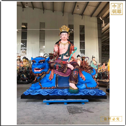 鑄銅關(guān)公 彩繪文殊普賢銅佛像批發(fā)廠