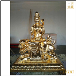 鑄銅關(guān)公 彩繪貼金文殊普賢坐像