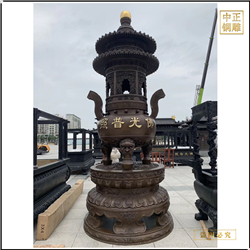 鑄銅關(guān)公 供應(yīng)道觀長方形銅香爐