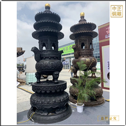 鑄銅關(guān)公 道觀神宮廟鑄銅香爐價格