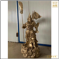 鑄銅關公 彩繪銅關公雕塑