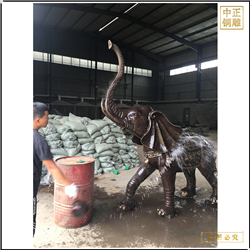 鑄銅關公 酒店別墅門口銅雕大象加工制作