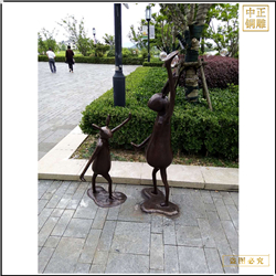 鑄銅關公 小兔子景觀雕塑鑄造