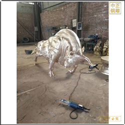 鑄銅關(guān)公 大型室外貼金銅牛雕塑鑄造