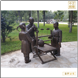 鑄銅關公 室外吹唐人銅雕塑