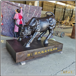 鑄銅關公 公司銅牛擺件定制