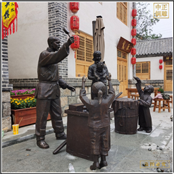 鑄銅關公 飯店門前酒文化人物雕塑