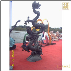 鑄銅關公 禮品銅龍雕塑擺件