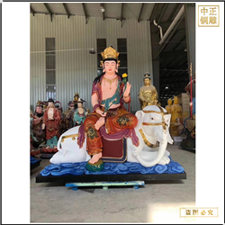 鑄銅關公 大型文殊普賢銅佛像批發廠