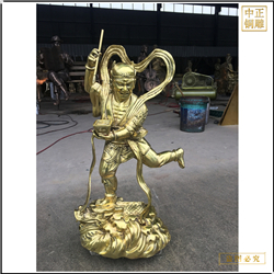 鑄銅關公 室外貼金銅像擺件