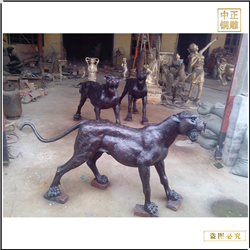 鑄銅關公 園林金錢豹雕塑