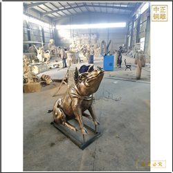 鑄銅關(guān)公 小型銅豬雕塑價格