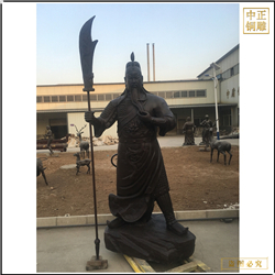 鑄銅關(guān)公 加工鑄銅關(guān)公立像擺件