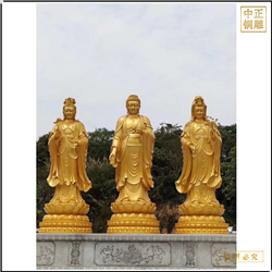 西方三圣站相佛像 西方三圣站相佛像