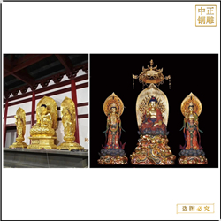 鑄銅關(guān)公 1米高西方三圣佛像