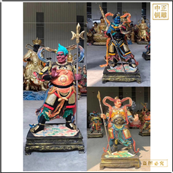 鑄銅關公 純銅鎏金神像雕塑