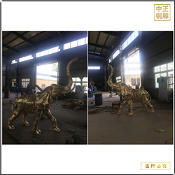 鑄銅關(guān)公 貼金室外銅大象雕塑