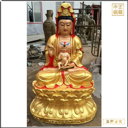 純銅貼金觀音像 純銅貼金觀音像