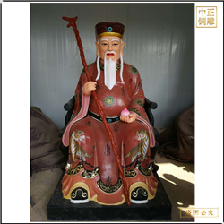 鑄銅關公 彩繪土地公銅佛像