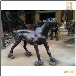 鑄銅關公 室外大型金錢豹擺件鑄造