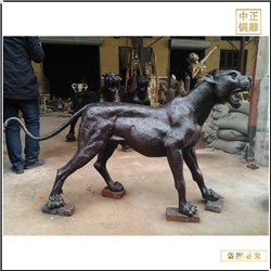 鑄銅關公 室外金錢豹銅雕塑擺件