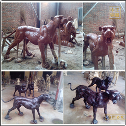 鑄銅關公 金錢豹雕塑鑄造加工廠