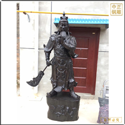 鑄銅關公 提刀關公銅像擺件