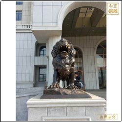 鑄銅關(guān)公 加工定制酒店銅獅子