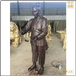鑄銅關公 打飯人物銅雕塑